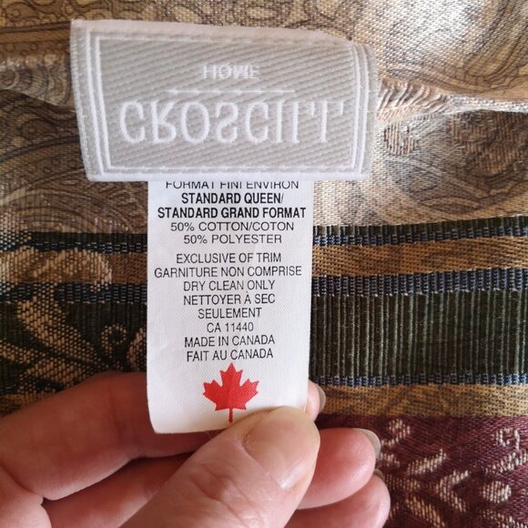 CROSCILL DOVER MANOR DUNHILL GREEN BURGUNDY (2) QUEEN PILLOW SHAMS SET - Picture 6 of 7